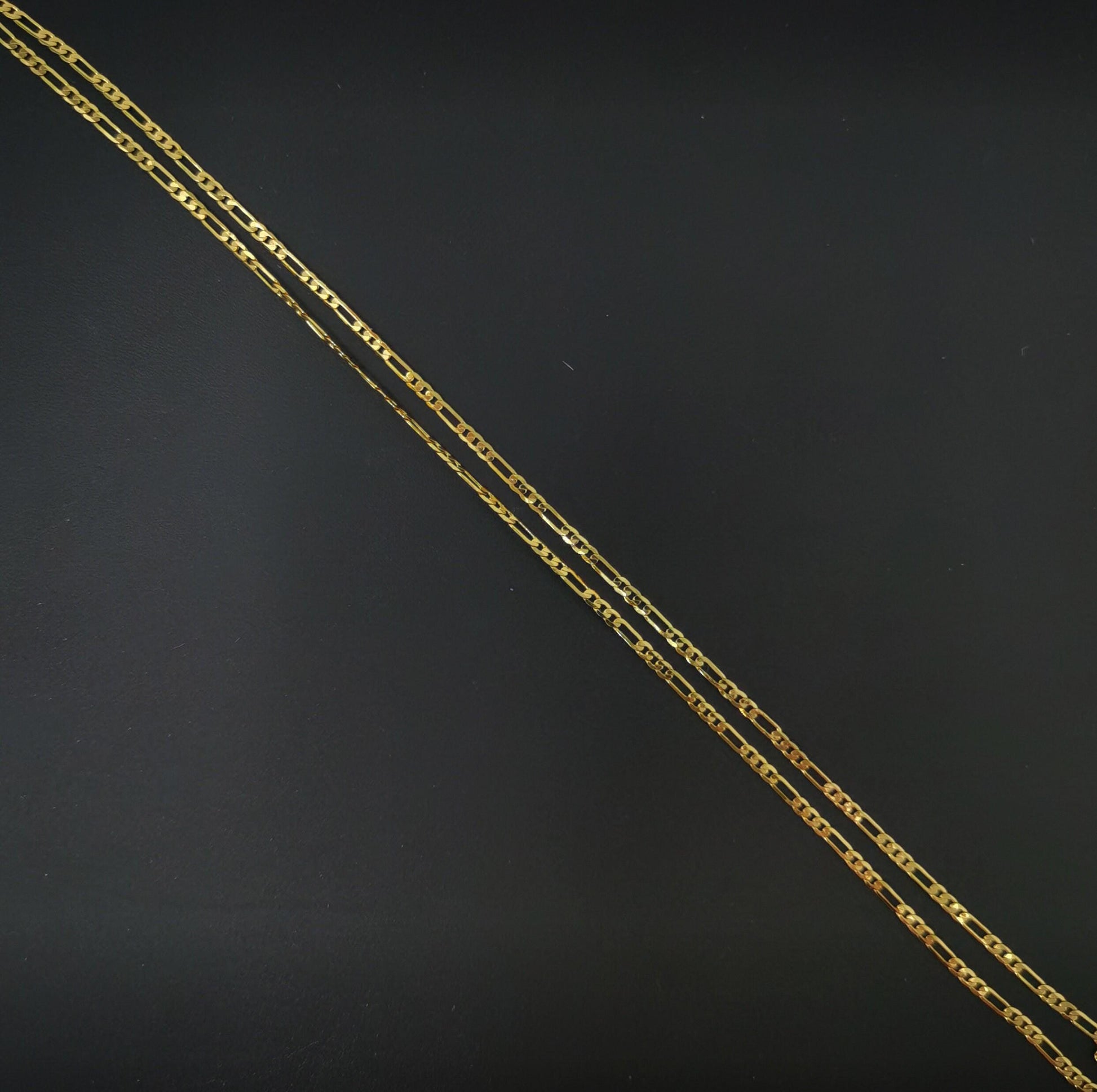 1pc 17.7'' ready to use gold figaro necklace chain, layering figaro chain dainty necklace, perfect for pendant charm necklace, 466