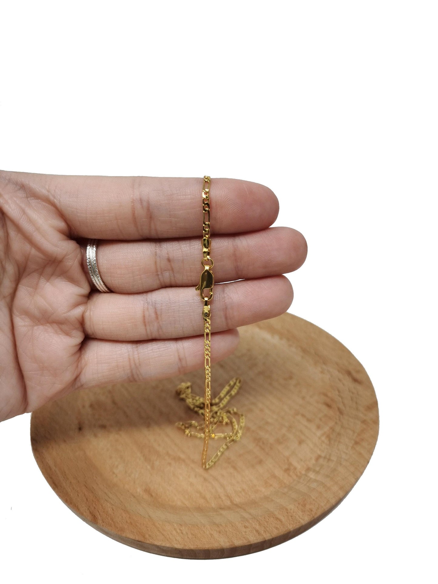 1pc 19.6'' ready to use gold figaro necklace chain, layering figaro chain dainty necklace, perfect for pendant charm necklace, 475