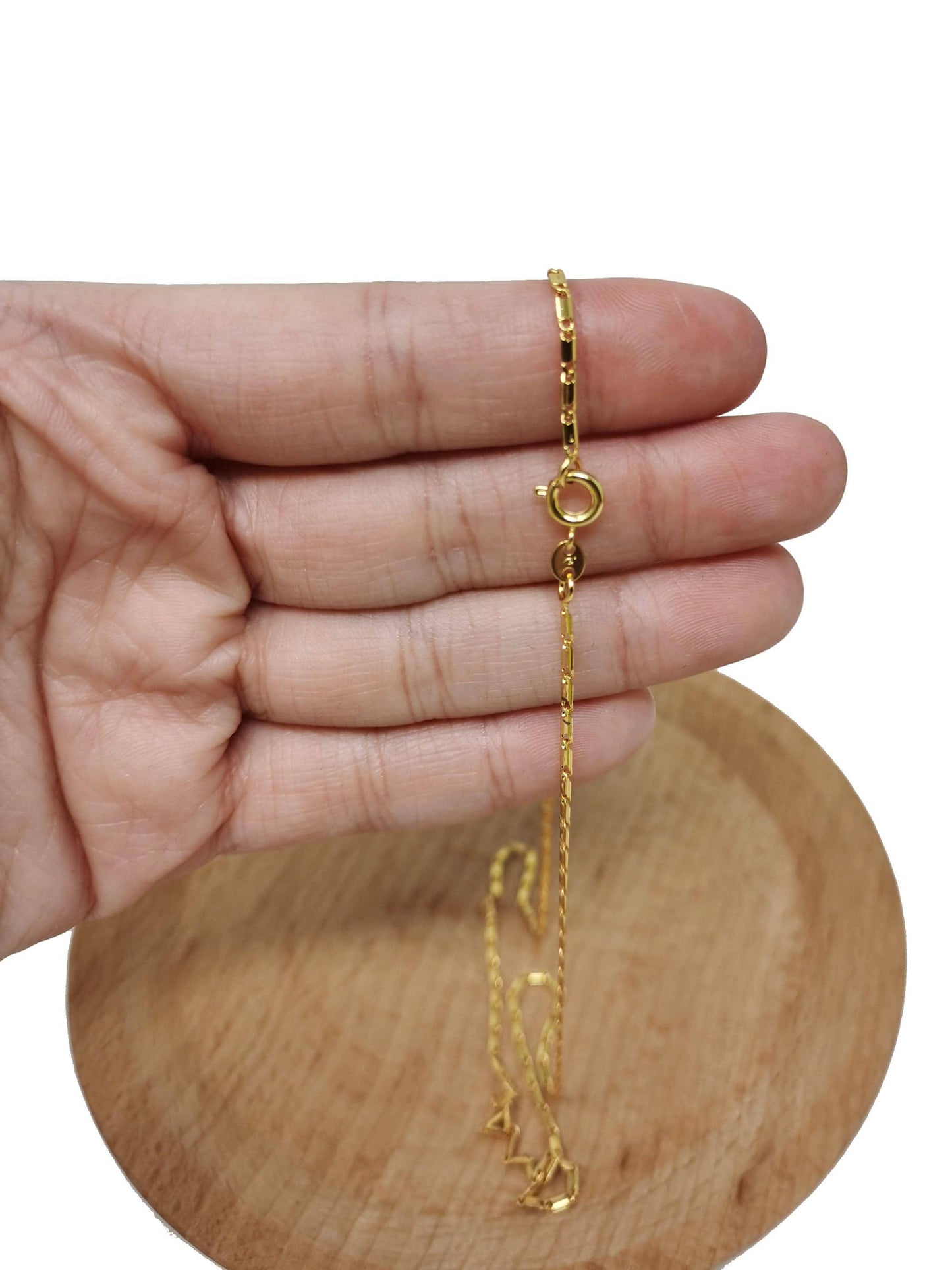 1pc 17.7'' ready to use gold unique necklace chain, layering plate lock chain dainty necklace, perfect for pendant charm necklace 467