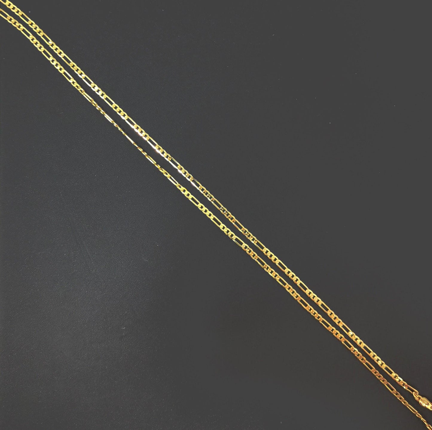 1pc 17.7'' ready to use gold figaro necklace chain, layering figaro chain dainty necklace, perfect for pendant charm necklace ch-466