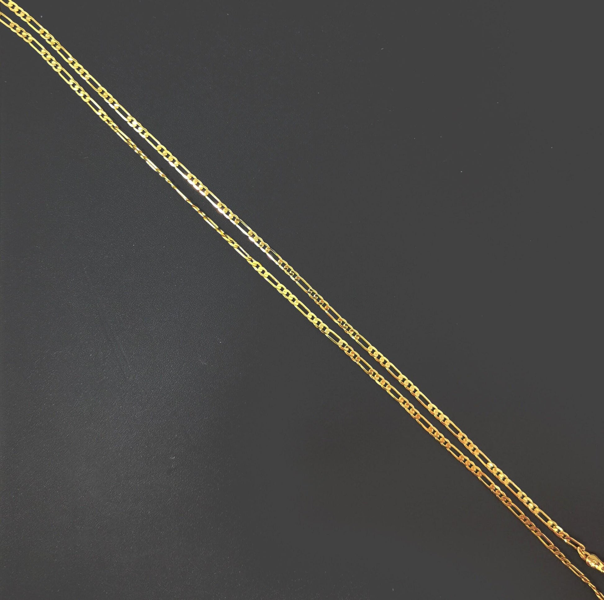 1pc 17.7'' ready to use gold figaro necklace chain, layering figaro chain dainty necklace, perfect for pendant charm necklace ch-466