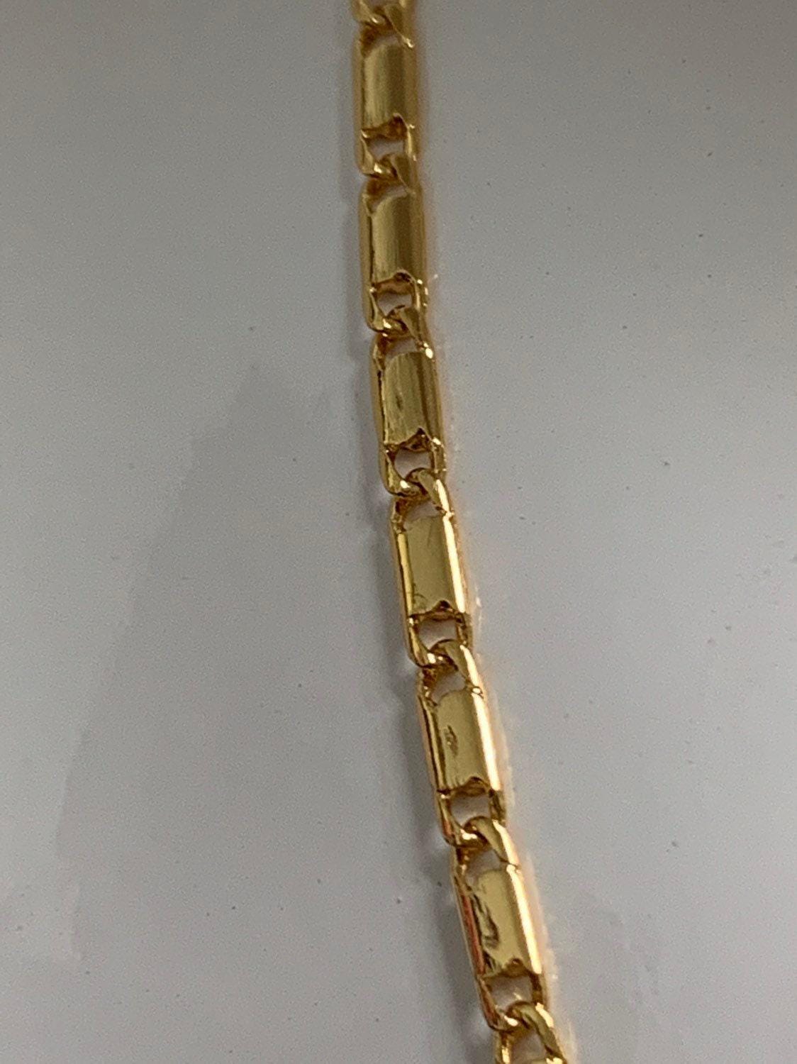 1pc dainty 19.5'' ready to use 24k gold unique necklace chain, plate lock chain delicate necklace, perfect for pendant necklace, 300