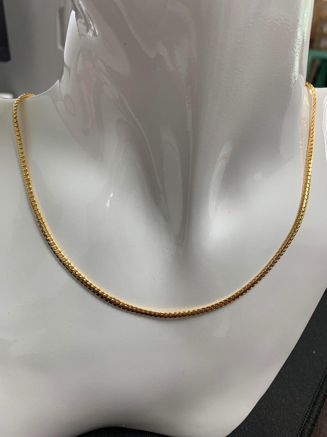1pc 17.5'' ready to use gold franco wheat necklace chain, layering unique chain bold necklace, perfect for pendant charm necklace, 296