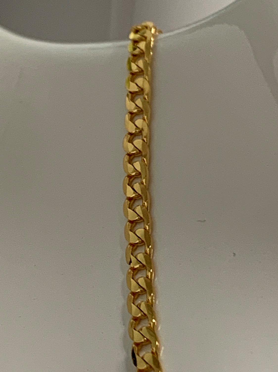 1pc 20'' ready to use 24k gold cuban curb necklace chain, layering curb chain necklace, lobster clasp, width is 2.4mm,cn - 292
