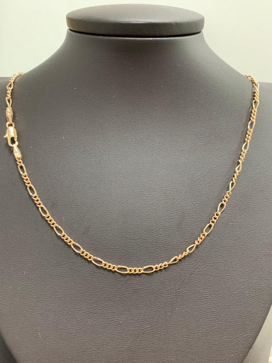 1pc 18'' 18k ready to use gold figaro necklace chain,layering figaro chain dainty necklace,perfect for pendant charmnecklace cn-275