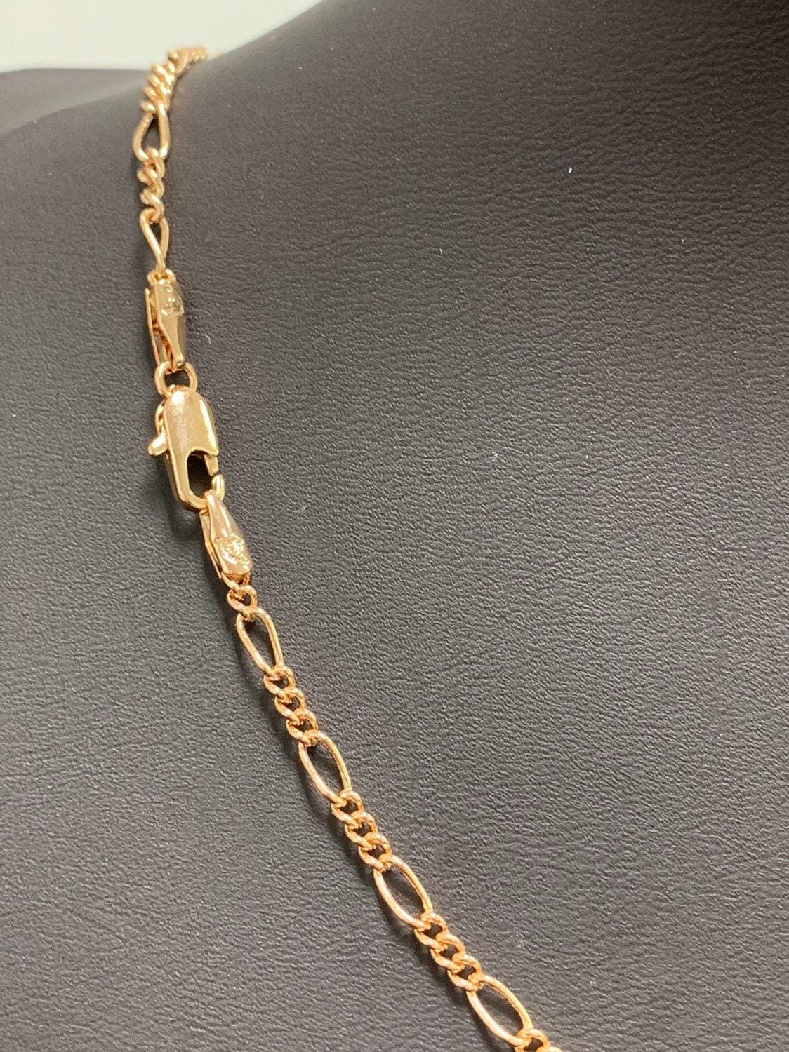 1pc 18'' 18k ready to use gold figaro necklace chain,layering figaro chain dainty necklace,perfect for pendant charmnecklace cn-275
