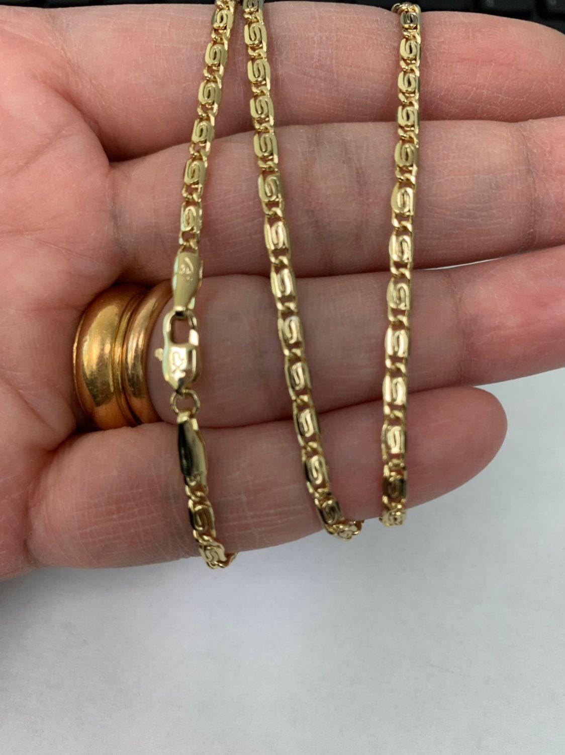 1pc 19.5'' ready to use gold figure s necklace chain, double u layering unique chain bold necklace, perfect for pendant charm necklace, 274
