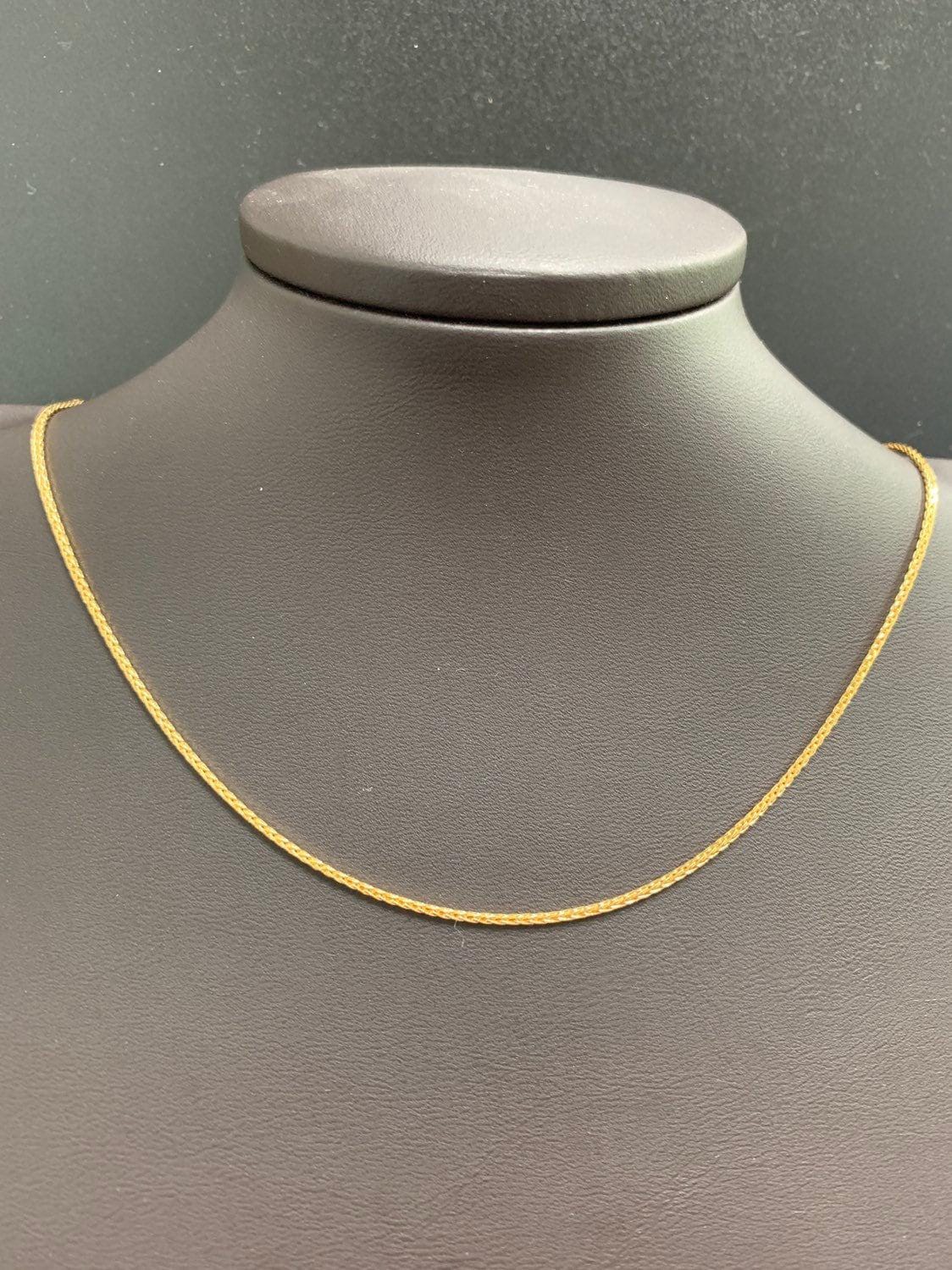 1pc 19.5'' ready to use 24k gold wheat necklace chain, layer fox tail chain dainty necklace, for pendant charm necklace making, 249