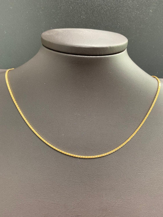 1pc 19.5'' ready to use 24k gold wheat necklace chain, layer fox tail chain dainty necklace, for pendant charm necklace making, 249