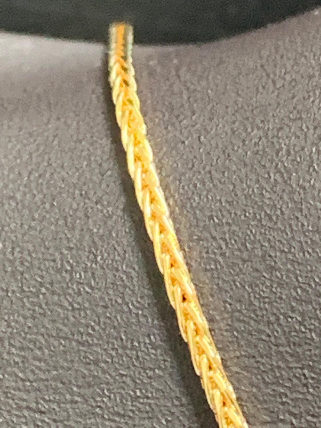 1pc 19.5'' ready to use 24k gold wheat necklace chain, layer fox tail chain dainty necklace, for pendant charm necklace making, 249