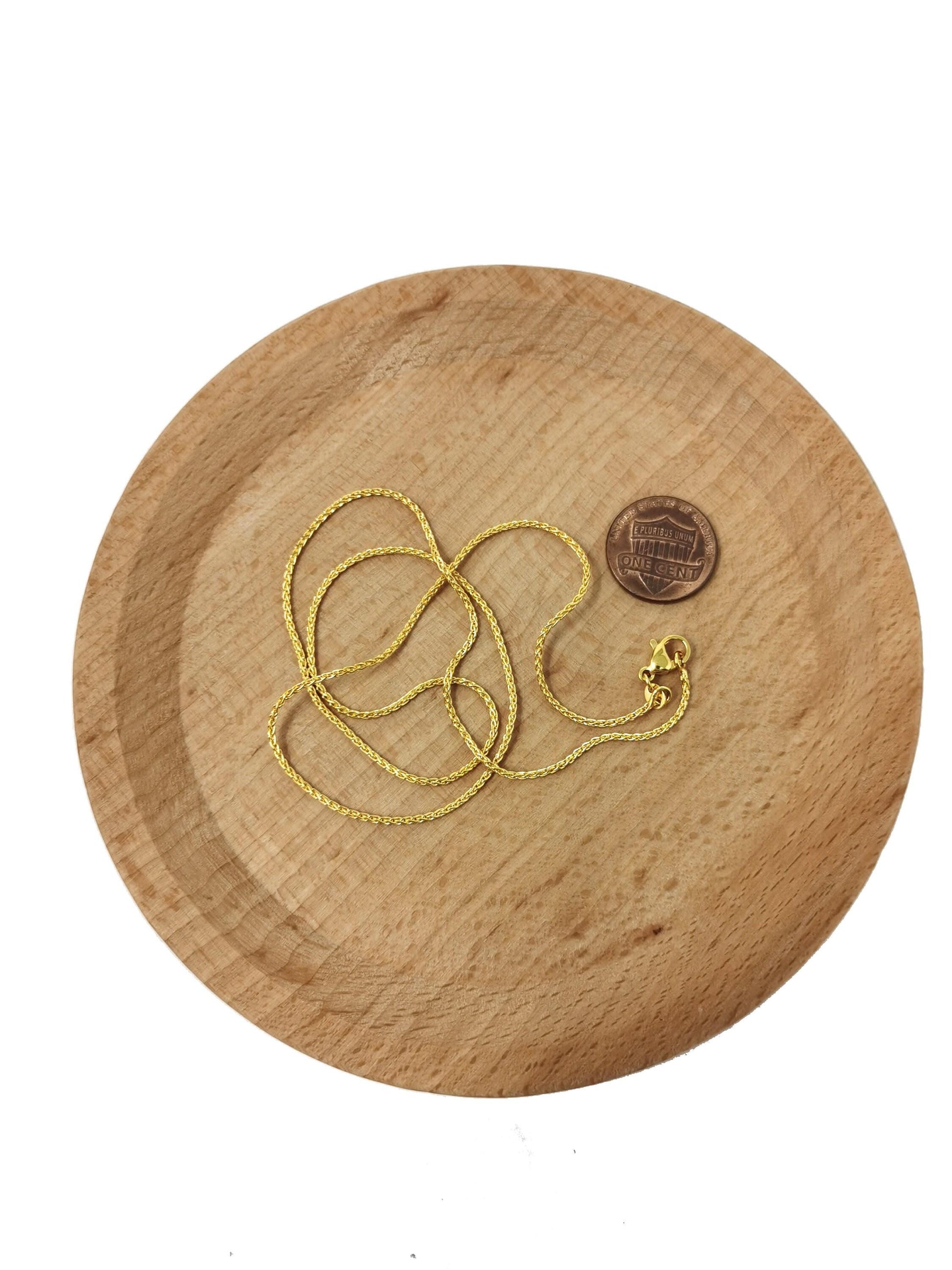 1pc 19.5'' ready to use 24k gold wheat necklace chain, layer fox tail chain dainty necklace, for pendant charm necklace making, 249