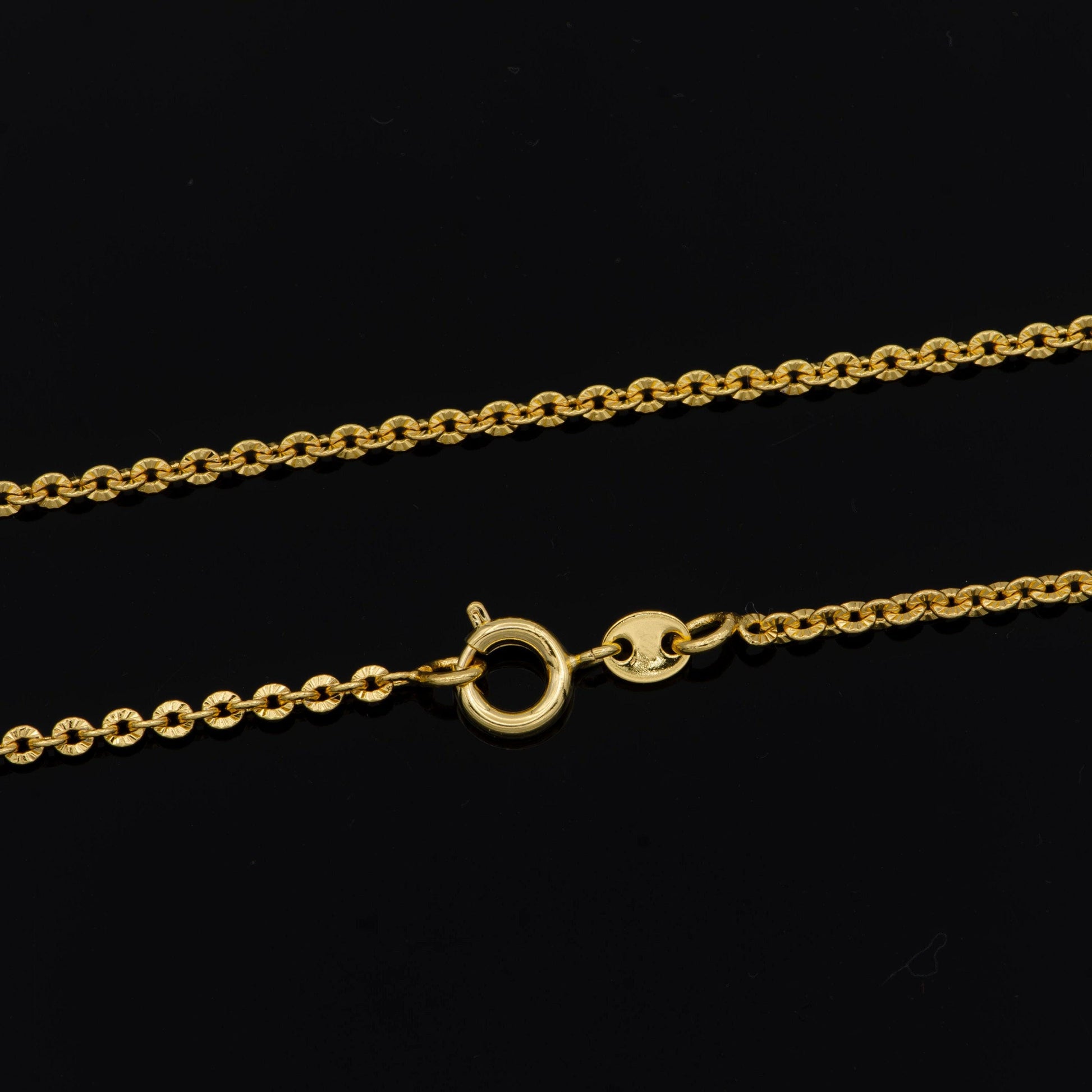 19.5'' ready to use 24k sunburst gold rolo necklace chain,layering rolo chain unique necklace, for pendant charm necklace making, 922