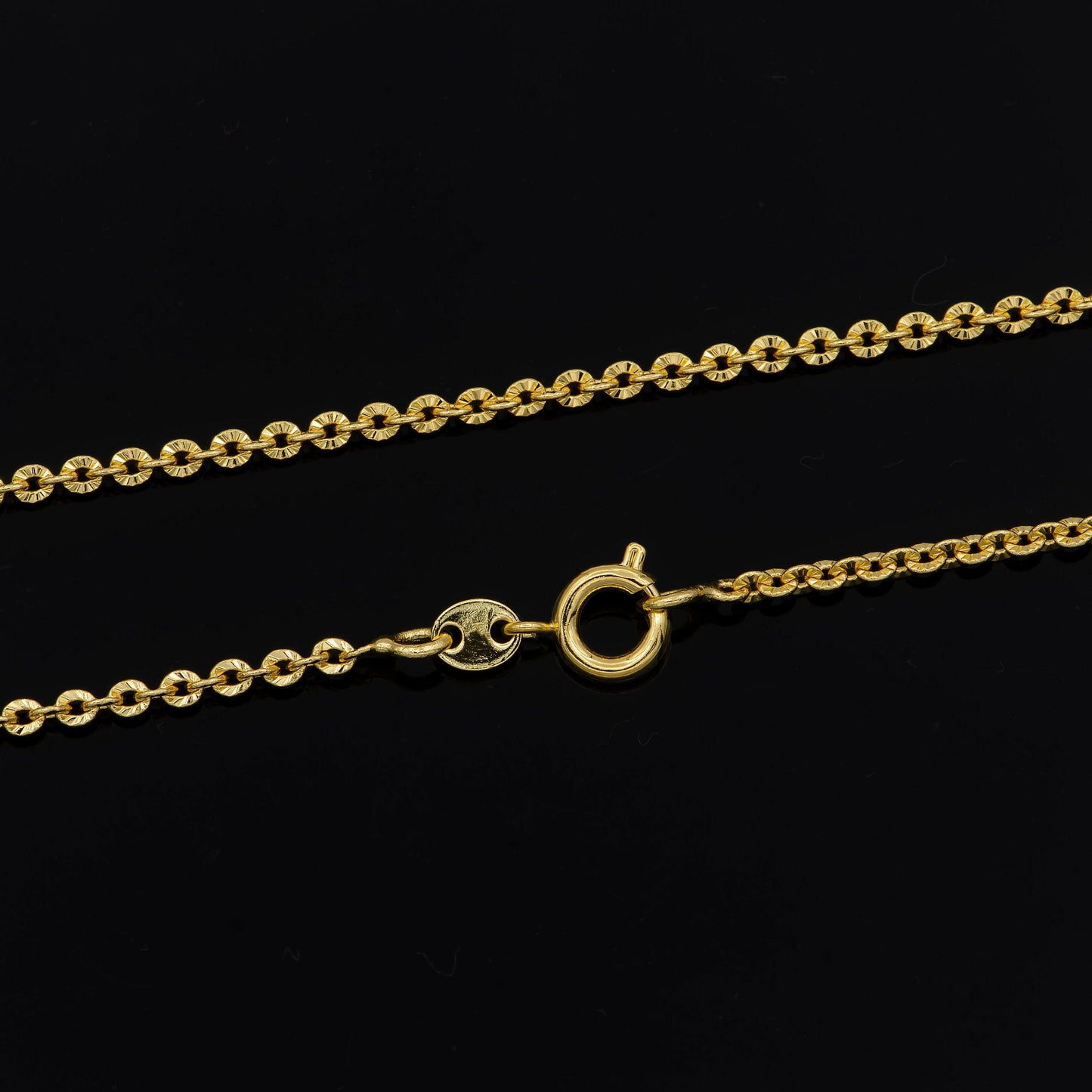 19.5'' ready to use 24k sunburst gold rolo necklace chain,layering rolo chain unique necklace, for pendant charm necklace making, 922