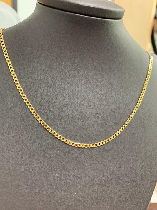 1pc 19''x 0.6mm thick x 2.5mm (w) ready to wear gold cuban curb necklace, layering miami link chain for jewelry making charm, 199