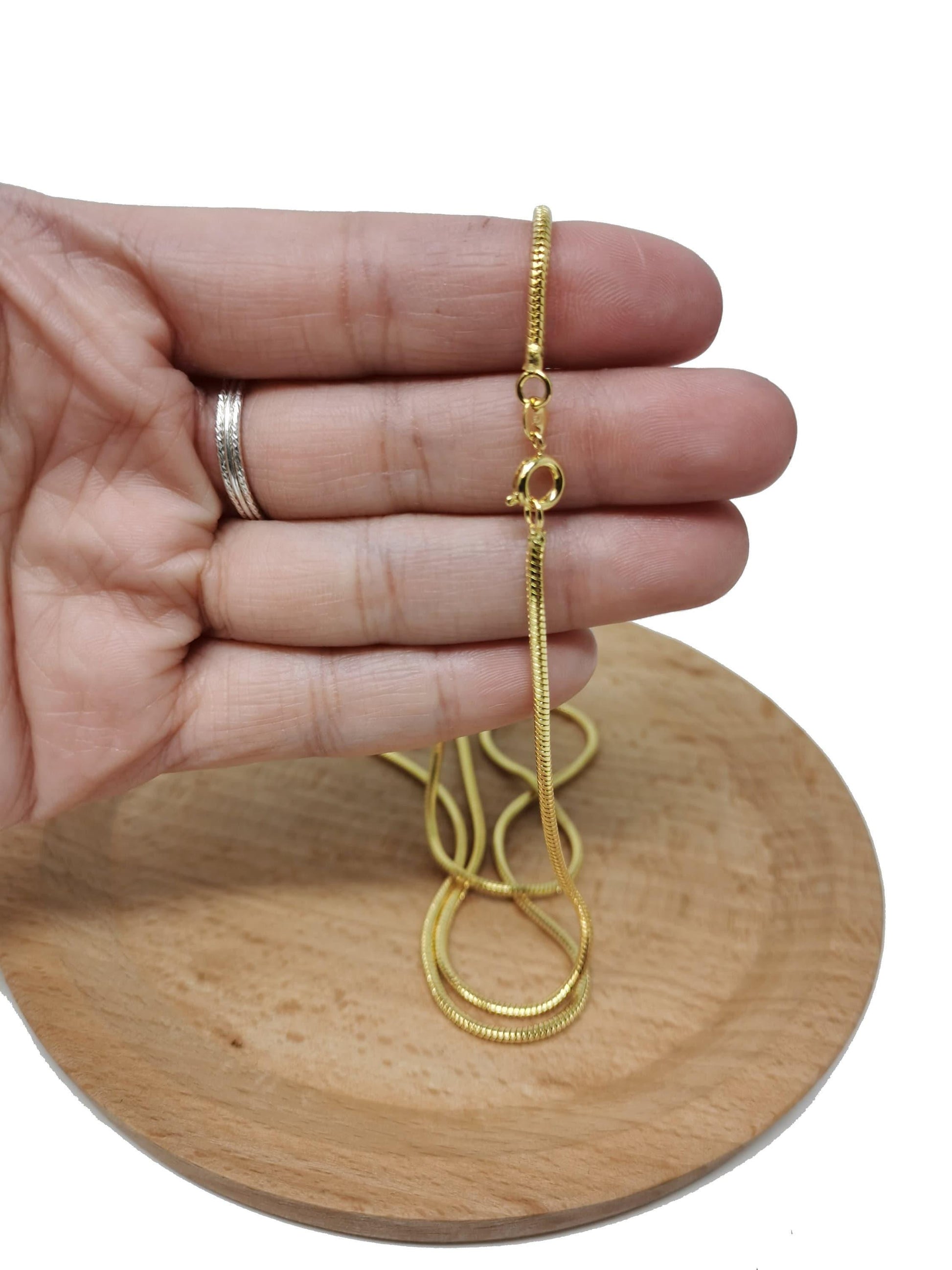 1pc 23.5'' ready to use 24k gold cocoon necklace chain, layer snake chain dainty necklace, for pendant charm necklace making, 191
