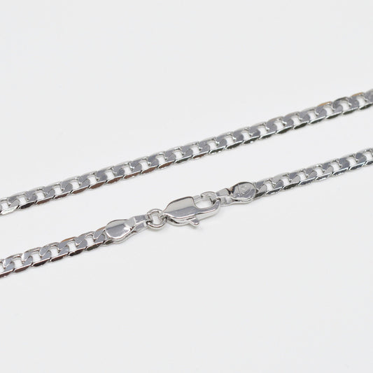 1pc 17.6'' ready to use white gold cuban curb necklace chain, layer curb chain dainty necklace, pendant charm necklace, 1014