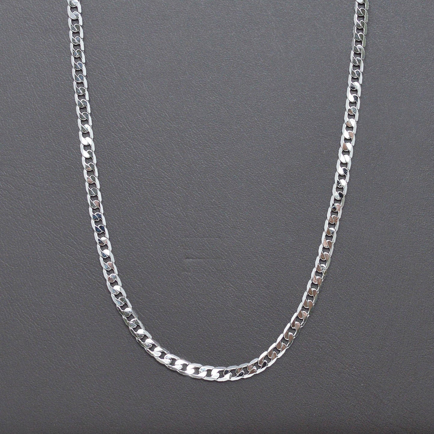 1pc 17.5'' ready to use white gold cuban curb necklace chain, layer curb chain dainty necklace, pendant charm necklace, 1013