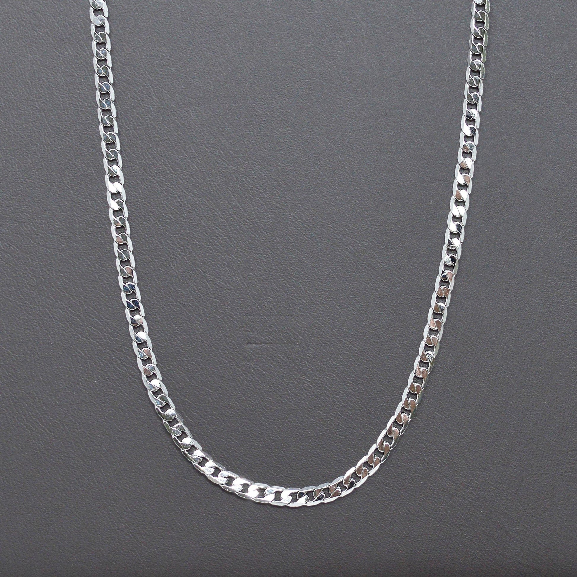 1pc 17.5'' ready to use white gold cuban curb necklace chain, layer curb chain dainty necklace, pendant charm necklace, 1013