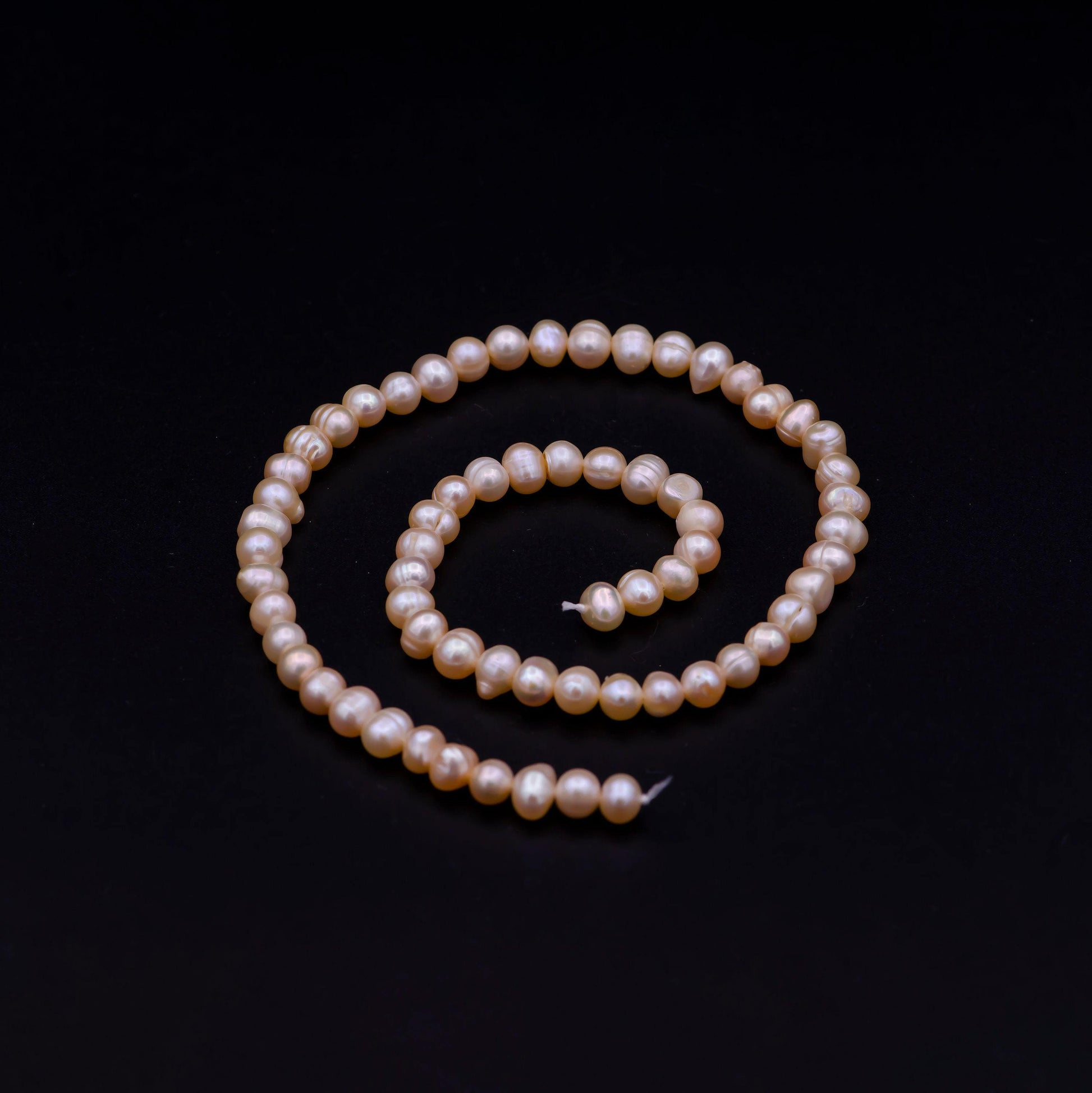 5.5-6.7mm aaa small nugget pearl beads, champagne pink freshwater pearl, loose pearl strand, seed pearl, natural luster pearl jewelry wa-583