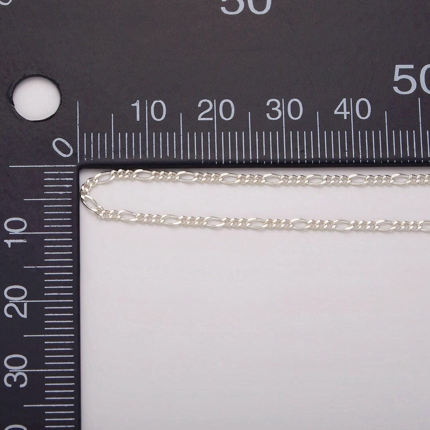 925 sterling silver figaro chain unfinished chain for making necklaces bracelet anklet permanent jewelry figaro long short oval link