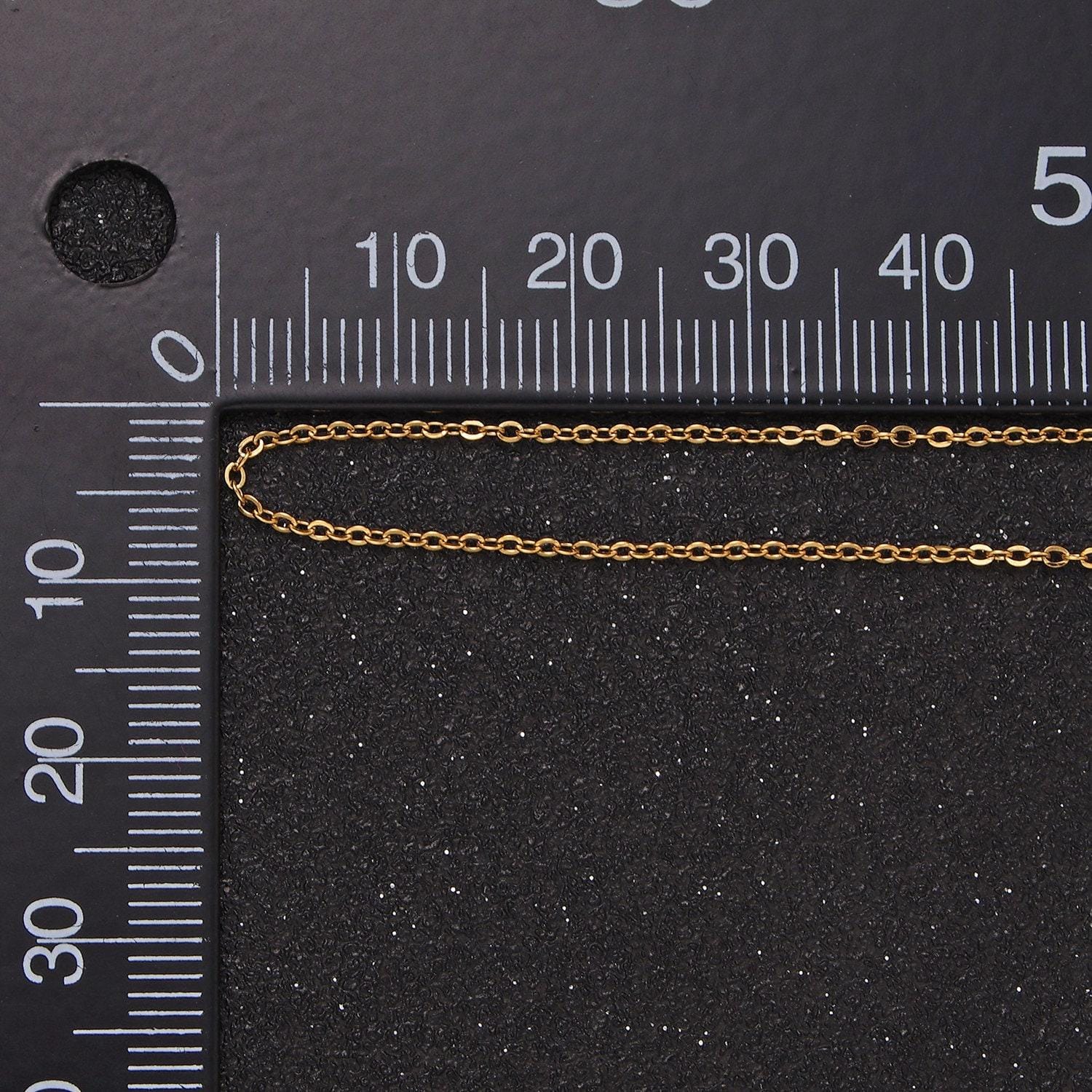 Stainless steel 1.1mm dainty cable rolo unfinished chain by yard in gold, 1469