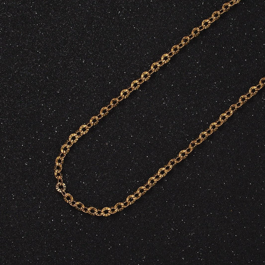 Stainless steel rolo chain by yard sunburst oval cable chain textured chain for jewelry making | roll-1465