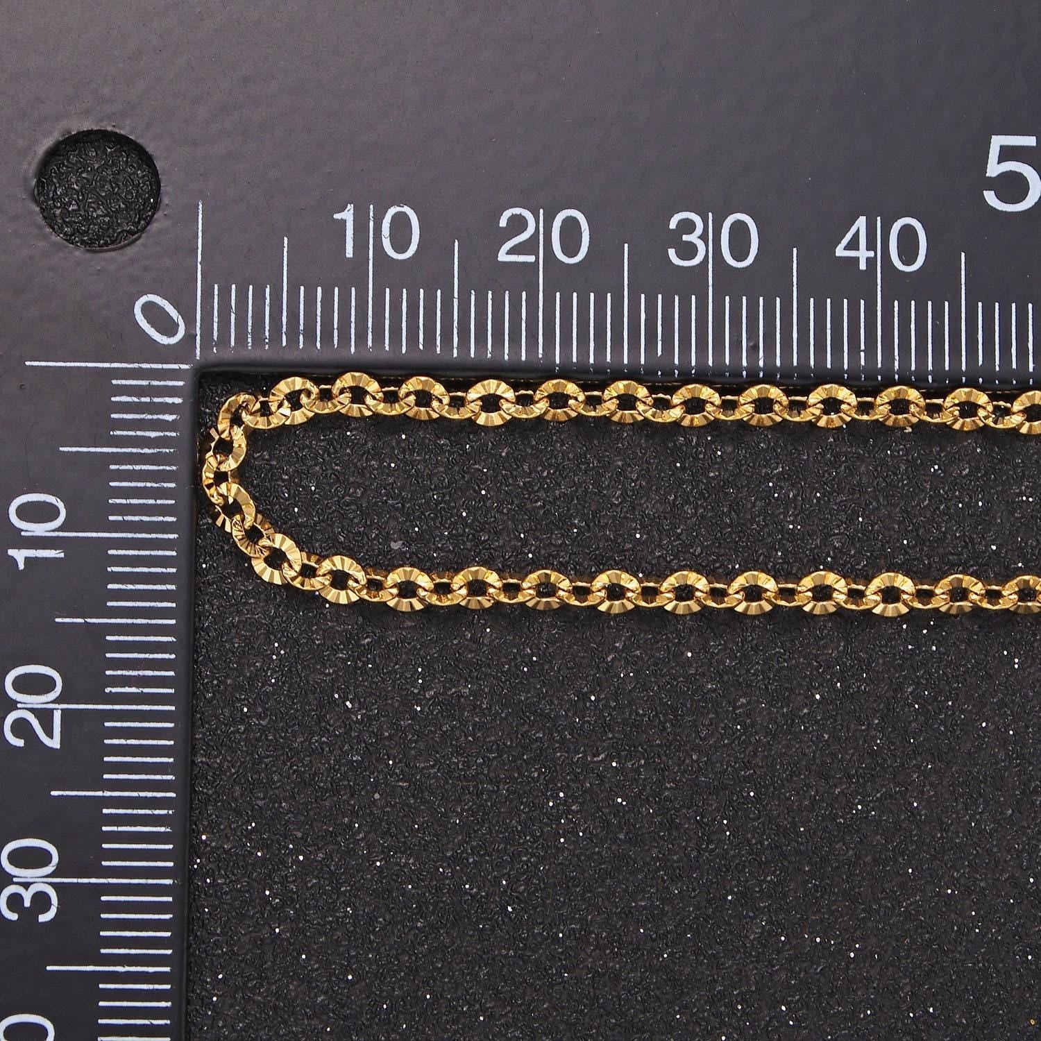 Stainless steel rolo chain by yard sunburst oval cable chain textured chain for jewelry making | roll-1465