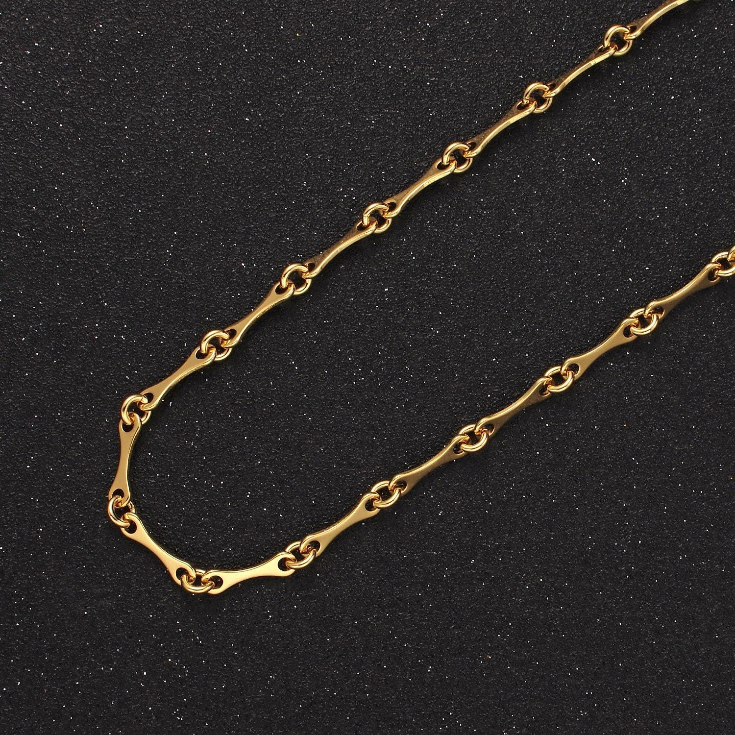 Unique gold curved designed link unfinished chain for jewelry making seasonal chain | roll-1436