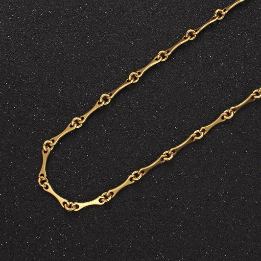 Unique gold curved designed link unfinished chain for jewelry making seasonal chain | roll-1436