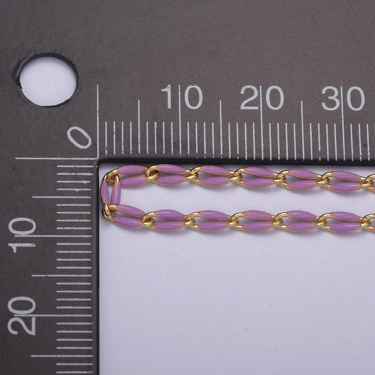 Dainty multi color enamel rolo cable paperclip chain by yard, link cable thick elongate chain, wholesale bulk roll chain jewelry 598-603