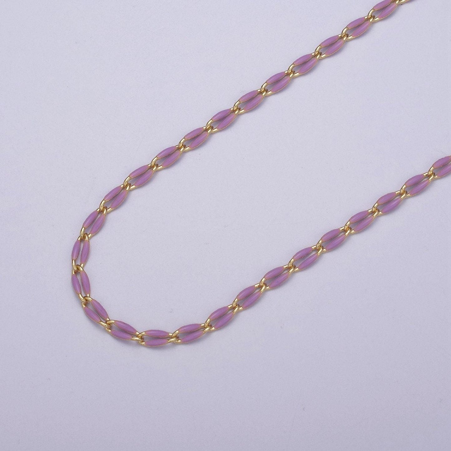 Dainty multi color enamel rolo cable paperclip chain by yard, link cable thick elongate chain, wholesale bulk roll chain jewelry 598-603