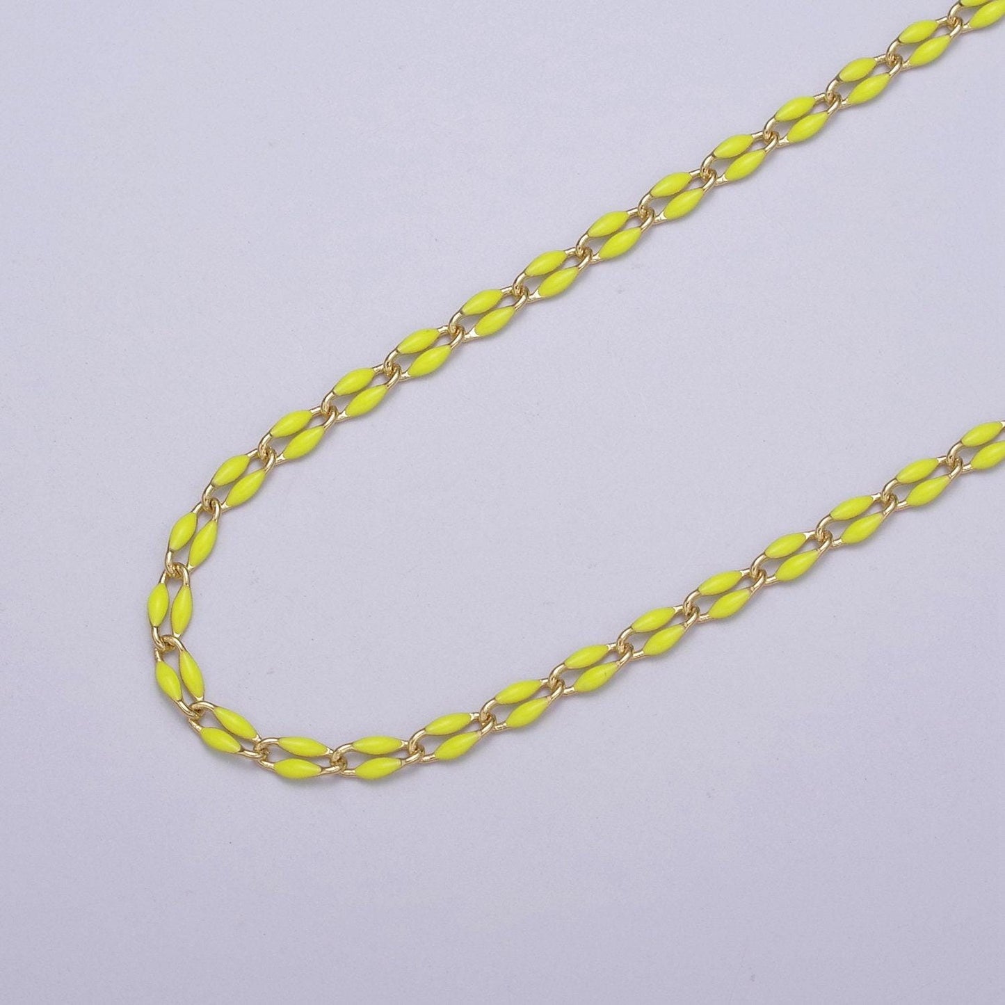 Dainty multi color enamel rolo cable paperclip chain by yard, link cable thick elongate chain, wholesale bulk roll chain jewelry 598-603