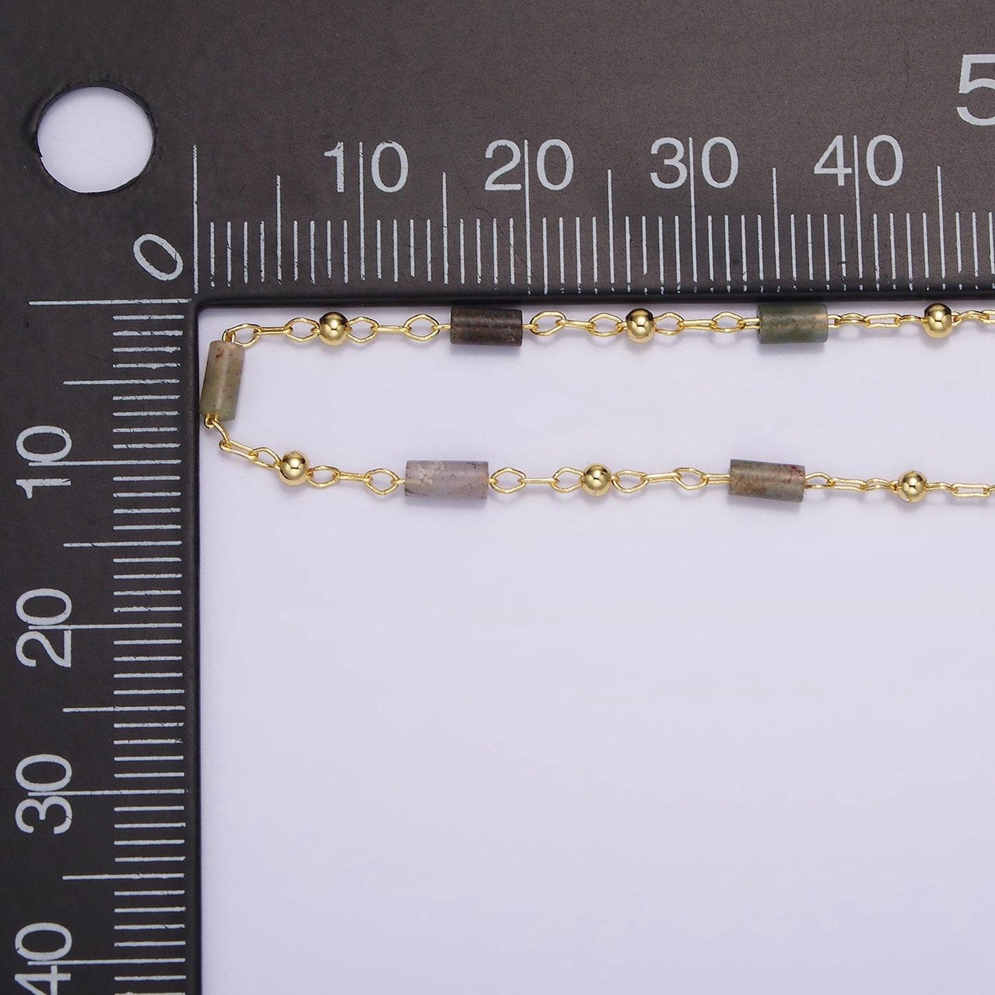 14k gold filled labradorite tube bead satellite chain, unfinished satellite ball chain for jewelry making supply roll-1421