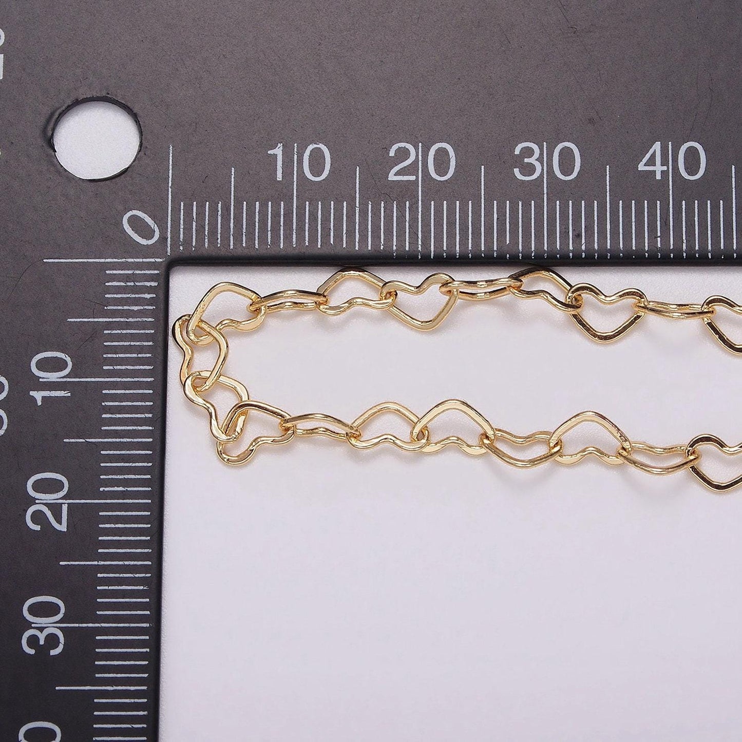 24k gold filled 4.4mm heart cable link chain unfinished chain by yard for jewelry making supply | roll-1386
