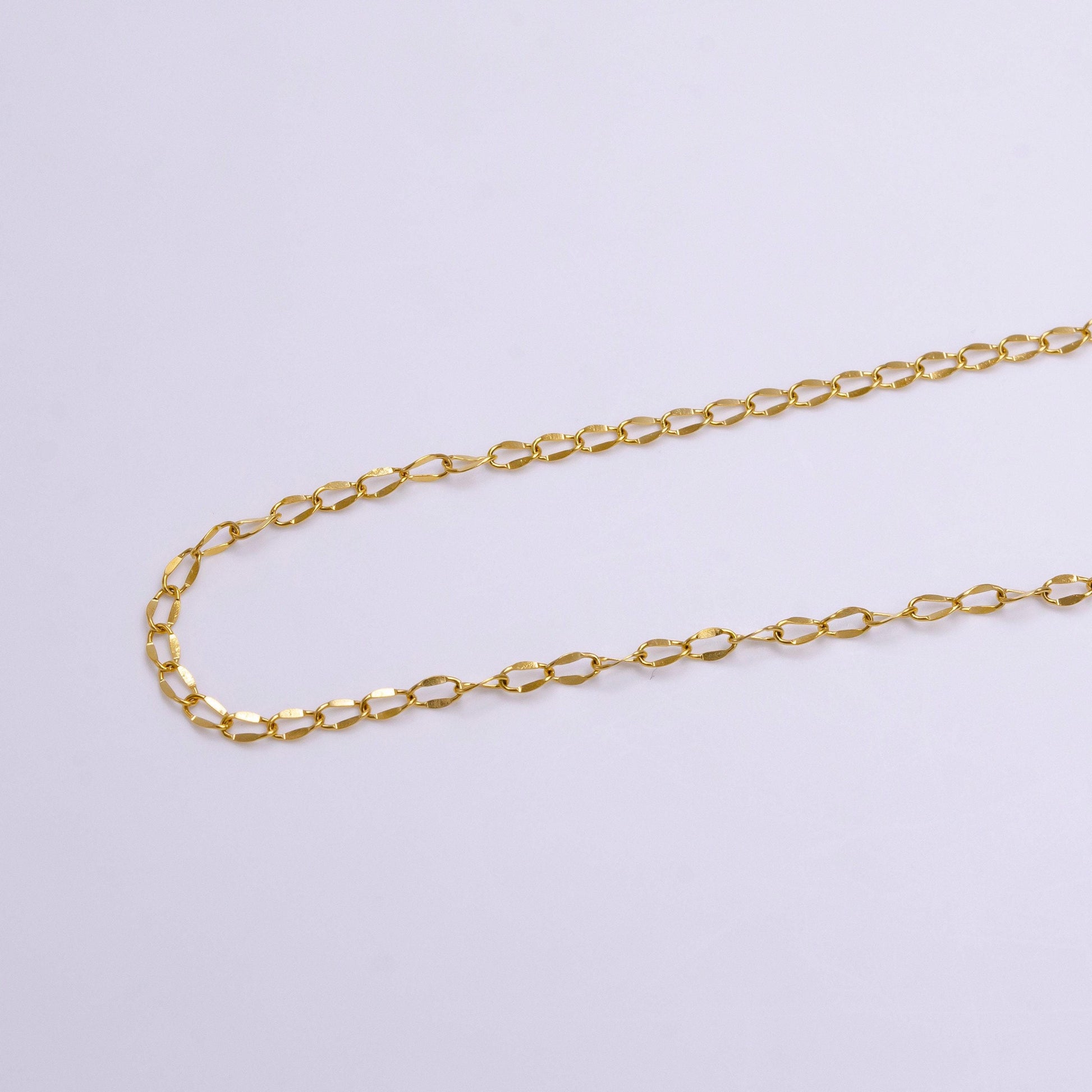 24k gold filled 2.2mm double edged figure 8 designed unfinished chain for jewelry making | roll-1379