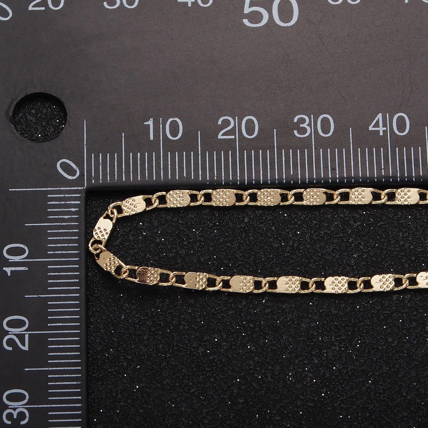 24k gold filled 2.2mm dotted textured sunburst connecting link anchor mariner unfinished chain by yard for jewelry making | roll-1031