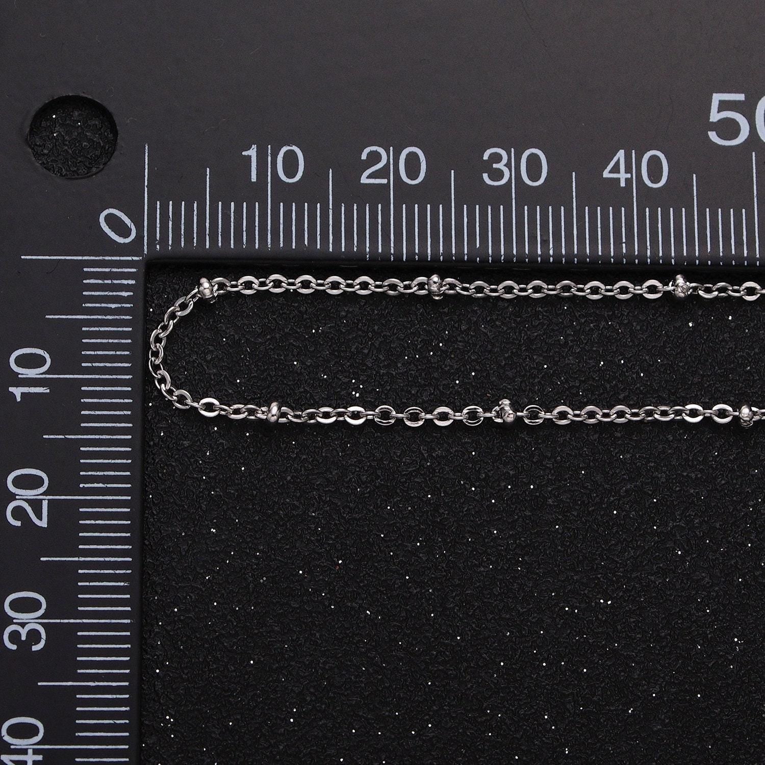 Fine silver satellite chain 1.6mm unfinished chain by yard unique beads cable chain | roll-1328