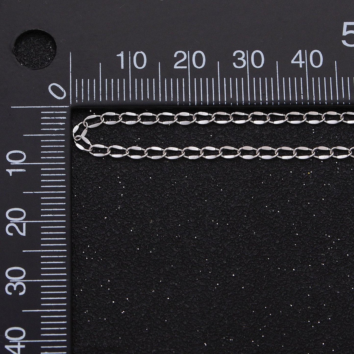 Dainty silver cable chain 2.1mm unfinished chain by yard unique cable link chain | roll-1326