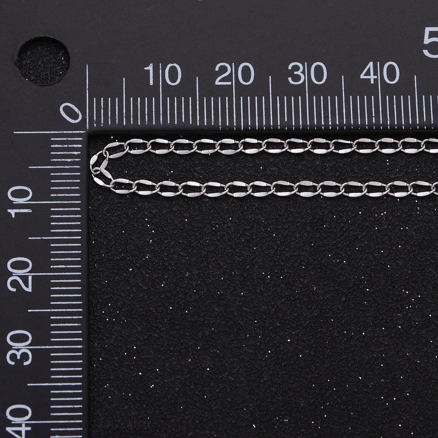 Dainty silver cable chain 2.1mm unfinished chain by yard unique cable link chain | roll-1326