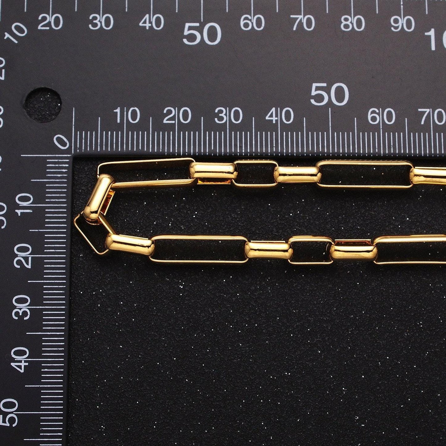 Big bold 24k gold filled paper clip chain elongated cable link unfinished yard chain in gold | roll-1322