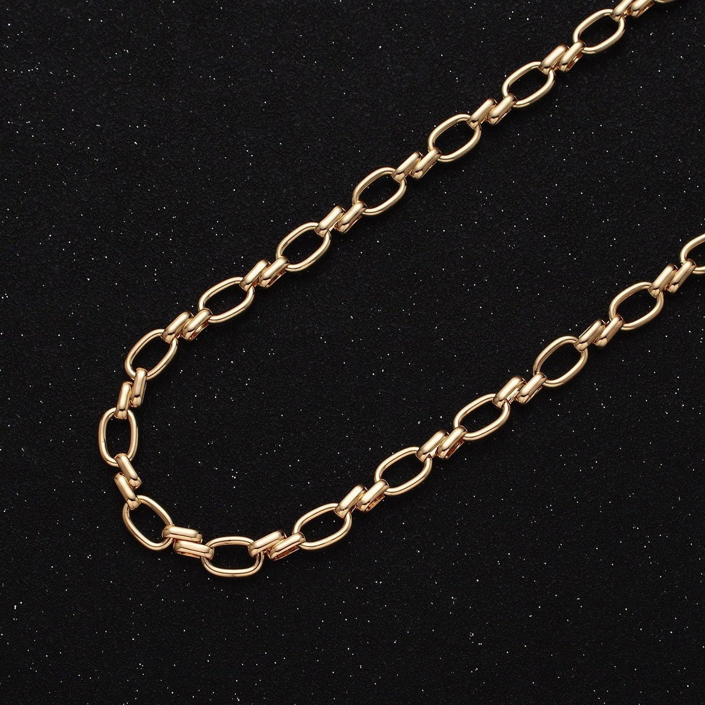 16k gold filled oval link chain chunky unfinished chain by yard for handmade supply 6.1mm | roll-1313 1314