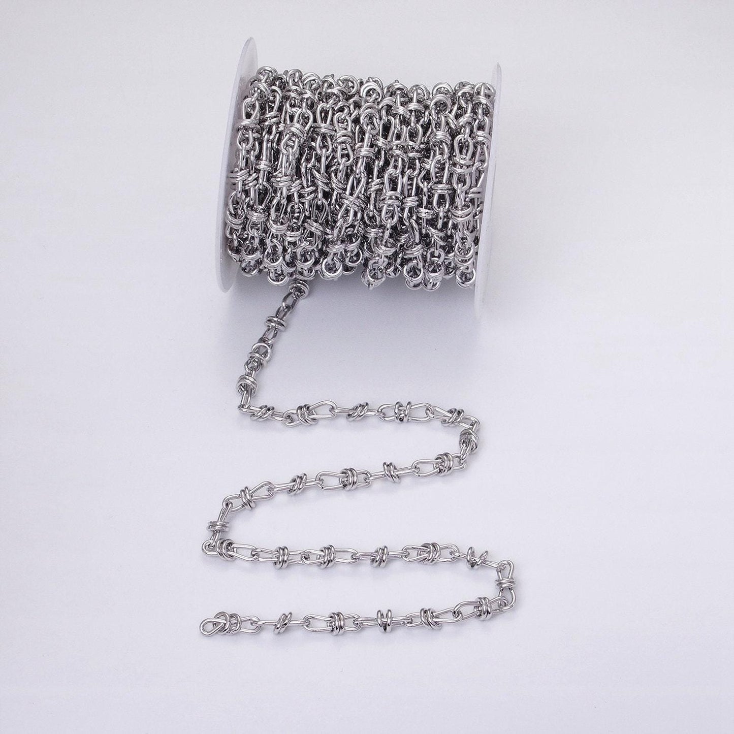 Unique knot cable chain link bold 24k gold filled 6.8mm unique cable chain link unfinished yard chain in gold & silver | roll-1309 roll-1310