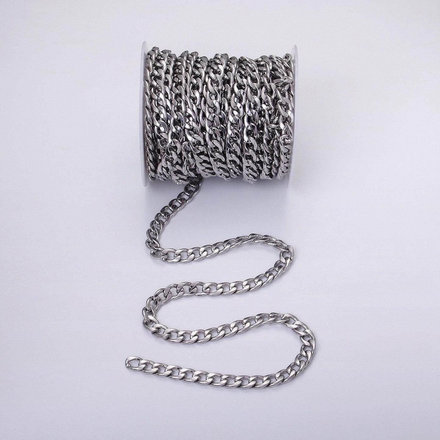 Chunky 24k gold filled 8.3mm miami cuban curb chain cable link unfinished yard chain in gold & silver | roll-1289 roll-1290
