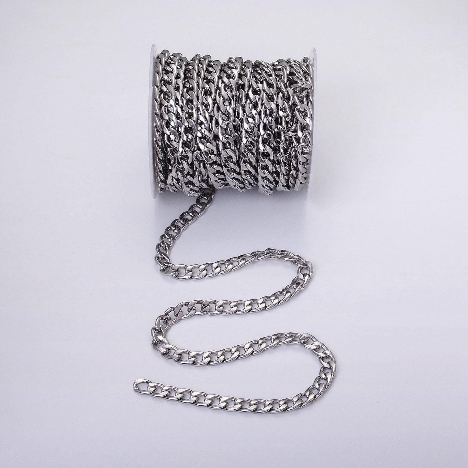 Chunky 24k gold filled 8.3mm miami cuban curb chain cable link unfinished yard chain in gold & silver | roll-1289 roll-1290