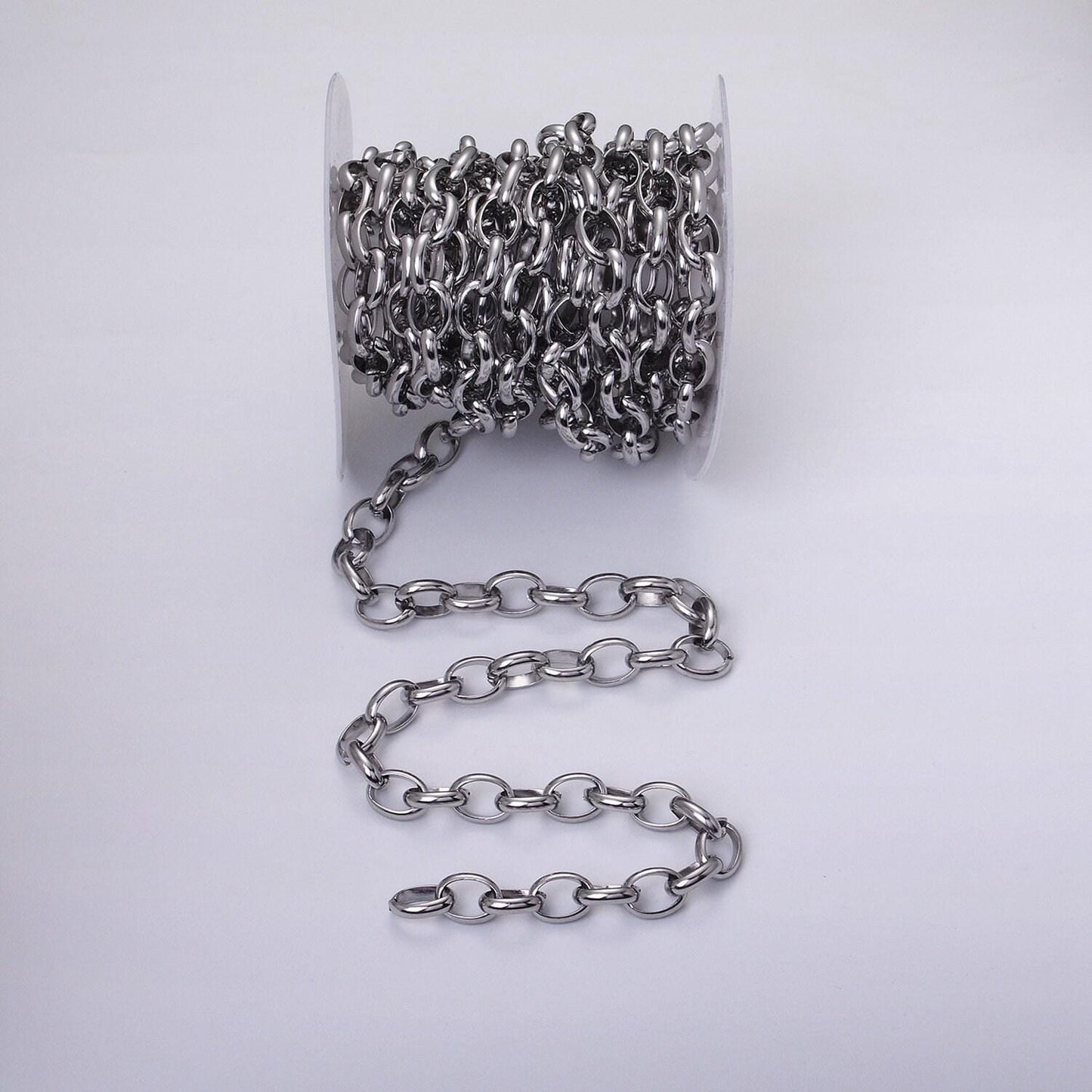 Stainless steel chunky cable chain 11mm rolo wide cable link unfinished yard chain in gold & silver | roll-1271 roll-1272