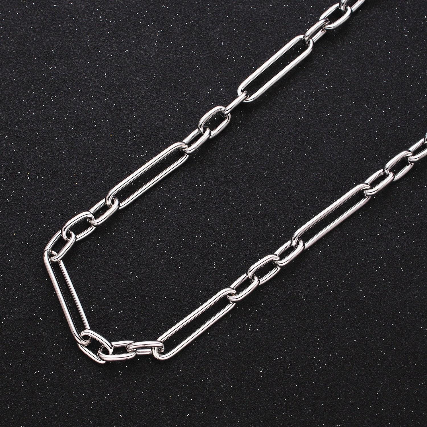 18k gold filled stadium chain by yard paper clip link wholesale bulk by yard for jewelry making | roll-1259 1260