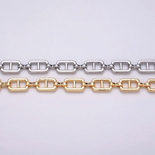 Large 16k gold filled pill chain link oval cable unfinished chain 9.6mm chain for jewelry making | roll-1221