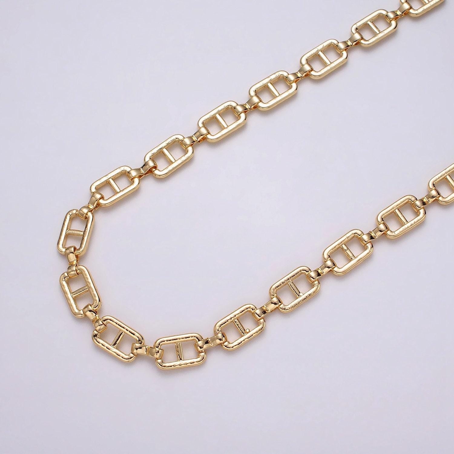 Large 16k gold filled pill chain link oval cable unfinished chain 9.6mm chain for jewelry making | roll-1221
