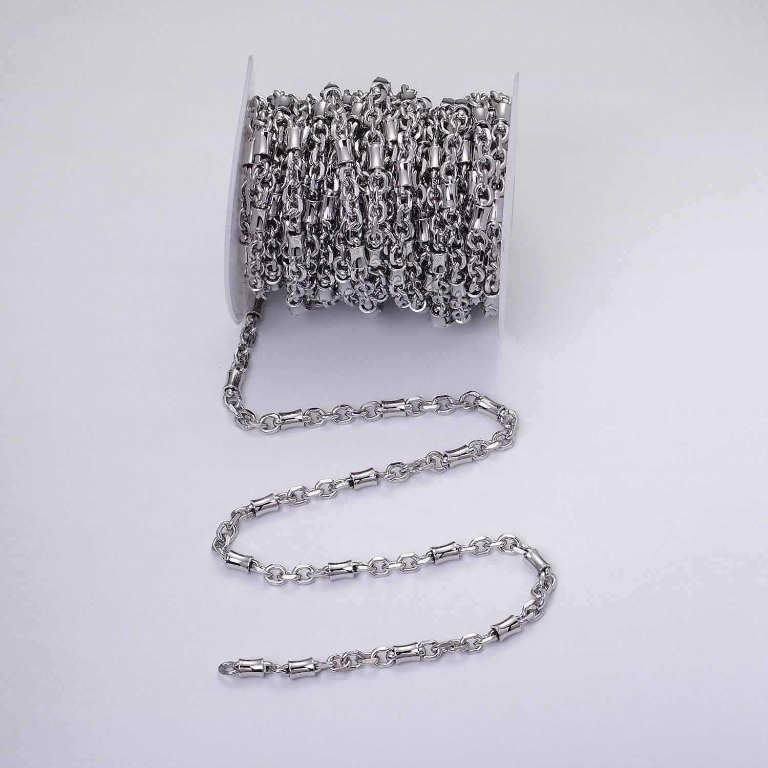 16k gold filled tube satellite chain cable link unfinished chain in gold & silver | roll-1225 roll-1226
