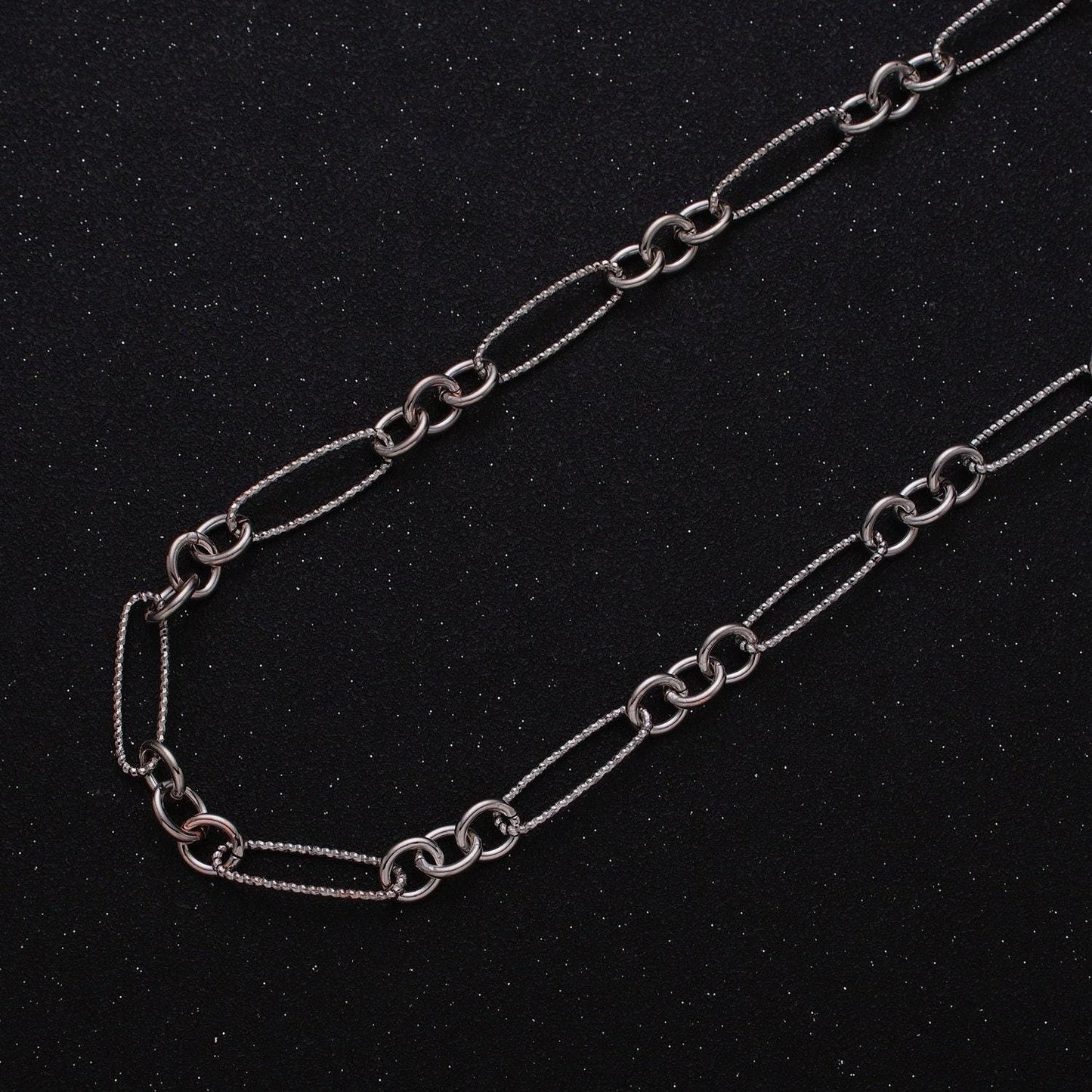 Gold oval cable stadium paperclip chain by yard, link cable rolo elongate chain wholesale bulk roll chain for jewelry making roll-1215